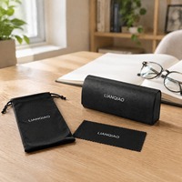Nouvel Arrivage – Ensemble d'accessoires d'emballage pour lunettes en PU avec impression UV, taille personnalisée TZ607, pour la vente en gros