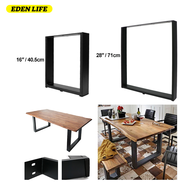 Ножки для мебели, черные стальные ножки для стола, квадратные железные основания для обеденного стола, металлические ножки для настольного стола
