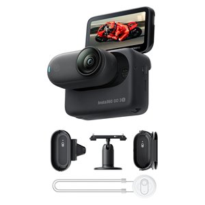 Caméra d'action Insta360 Go 3S 4K UHD avec écran de 2,2 pouces, WiFi, Bluetooth, support pour casque de moto, ensemble complet - Product Image 1