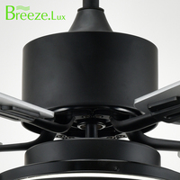 Ventilador de techo moderno Breezelux de 36 pulgadas, luz LED, 4 aspas, Motor de cobre 100%, Control remoto de alta velocidad, baño de diseño tradicional