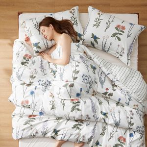 Hot Sale <strong>Bedding</strong> Set 3 Pieces <strong>Cute</strong> Floral <strong>Bedding</strong> 1 Soft Botanical Flowers Duevt and 2 Pillow Case - Product Image 6