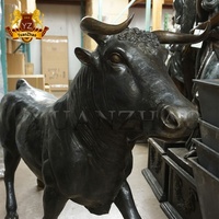 Escultura de toro de Metal personalizada para jardín, escultura de bronce para exteriores, tamaño real, venta directa de fábrica