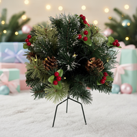 Vorbeleuchteter Hochwertiger Künstlicher Fichten-Weihnachtsbaum LED-Display-Bildschirm Warmweiß Batteriebetrieben Outdoor Stehend Wetterfest