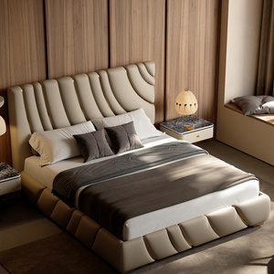 Prix d'usine <span class=keywords><strong>Literie</strong></span> en cuir Lit Queen Tête de lit Cadre souple Lit moderne de luxe King Size Mobilier pour chambre double - Product Image 2