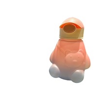 Kawaii ours 650ml enfants dégradé givré potable goude enfant bpa gratuit voyage école enfants bouteille d'eau en plastique avec paille
