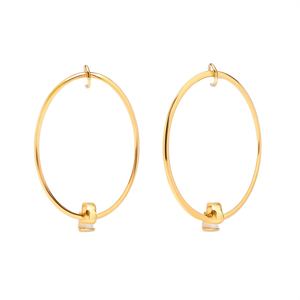Boucles d'oreilles créoles tendance en alliage plaqué or, modèle E350-E220-0014B - Product Image 2