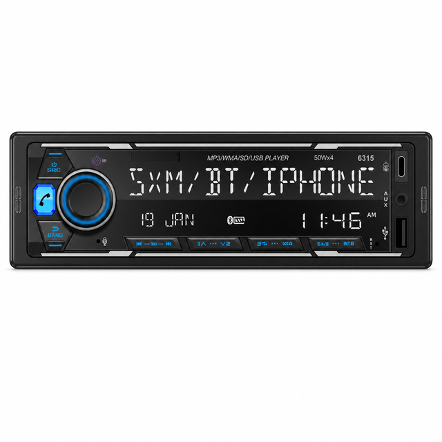 Single Din Car Stereo MP3 Player Car Charger SD Card Support Hi-Res Sound for 5.0 Hands-Free Calling FM Radio 50W*4 Digital