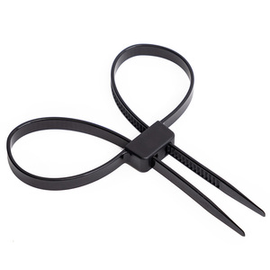 Menottes en plastique noir avec attaches pour adultes, sangle de bondage, origine Yiwu - Product Image 3
