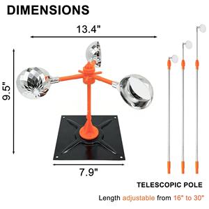 Répulsif Solaire Anti-Oiseaux et Animaux d'Extérieur - Éloigne les Pigeons par Éolienne Solaire pour Jardin, Verger, Forêt et Ferme - Product Image 4