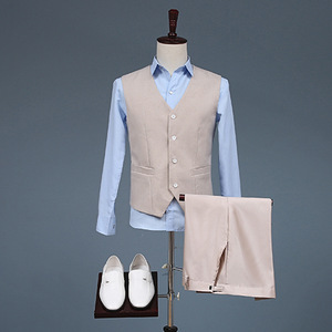 <span class=keywords><strong>2022</strong></span> primavera nuevos hombres de un solo pecho frente plano Slim Fit de tres piezas de negocios profesional traje Formal <span class=keywords><strong>novio</strong></span> estilo coreano - Product Image 2