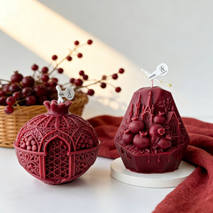 New Year Relief Handmade <strong>Pomegranate</strong> Scented Fruit <strong>Candle</strong> for Holiday Atmosphere Creative Home Decoration Gift - Product Image 3