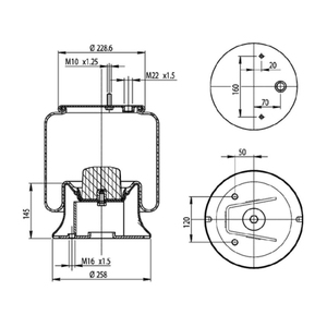 Soffietti, Sospensioni Pneumatiche Adatte per Molle ad Aria ZORZI 278.2.422 - Product Image 1