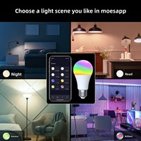 Tuya Wi-Fi OLED ampoule intelligente App télécommande synchronisation commande vocale 9W lumière froide et chaude E27 hôtel Android