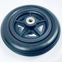 Roues de fauteuil roulant de 7 pouces avec pneus en PU et jantes en plastique pour déambulateur pour personnes âgées