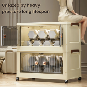 خزانة تخزين متعددة الطبقات قابلة للطي بعرض 50 سم، منظم بلاستيكي بدون تجميع، وحدة تخزين متعددة المستويات متحركة - Product Image 3