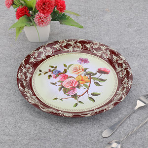 Elegant Style Dinner Plate Round <strong>Tray</strong> Dish Round <strong>Candy</strong> Plate Tin Serving Plate - Product Image 4