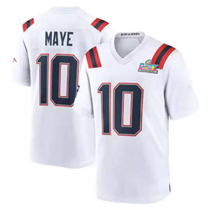 Jersey Super Final New England 2026 Nomor 10 Derek Maye Jahitan Berkualitas, Jersey Pemain American Football, Seragam American Football - Product Image 2