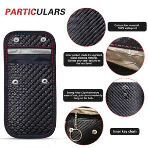 Porte-clés compact en fibre de carbone Faraday, protection de clé de <span class=keywords><strong>voiture</strong></span> élégante en PU, <span class=keywords><strong>pochette</strong></span> de blocage de signal de taille poche, <span class=keywords><strong>pochette</strong></span> Faraday - Product Image 5
