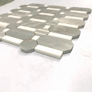 Mosaïque de marbre gris <span class=keywords><strong>octogonal</strong></span> de qualité supérieure pour salle de bain, cuisine, salon, hôtel, villa, hall, décoration murale <span class=keywords><strong>et</strong></span> de sol intérieure - Product Image 3