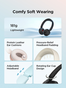 Auriculares Inalámbricos con Cancelación de Ruido, Auriculares TWS con Diseño Sobre la Oreja, Tacto Suave, Color Beige, para Viajes y Oficina - Product Image 6