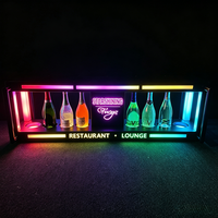 Présentoir à vin portable LED avec logo personnalisé, 8 bouteilles, support lumineux pour bouteilles, bar, boîte de nuit, service VIP