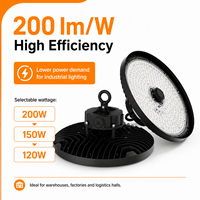 Entrepôt Allemagne 5000K UFO LED High Bay Light 200 lm par W Liteon 5050 PC Lens IP65 IK08 Garantie 7 ans pour Hall Logistique