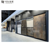 Support rétractable en marbre à glissière pour dalles avec push-pull personnalisé et plinthes d'exposition commerciale