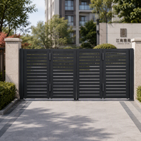 Portail pliant électrique à panneaux à persiennes en alliage d'aluminium pour entrée d'appartement, d'hôtel, de jardin, portails pliants automatiques