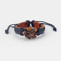 Bracelet en cuir de tortue blanc/marron/rasta tribal surfeur de mer, bracelet de surf, charme tendance