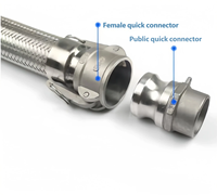 Tuyau flexible métallique en acier inoxydable tressé à soufflet lisse de type à bride pour l'alimentation en eau et le drainage des bâtiments