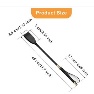 Quick Shipping Promotional Leather Whip Equestrianism <b>18</b> Inch Black Riding Horsewhip Horse Crop Double Welcome Gifts - Product Image 2