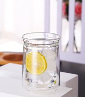 Tasse en verre à double paroi créative à ouverture unique, tasse à café latte américaine en verre borosilicate haute résistance, tasse de partage