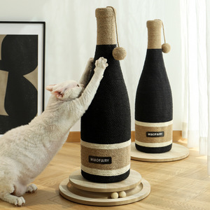 Meilleures ventes : <span class=keywords><strong>Griffoir</strong></span> <span class=keywords><strong>pour</strong></span> <span class=keywords><strong>chat</strong></span> en forme de bouteille de vin avec base à ventouse, en sisal, sans miettes, conception plus sûre - Product Image 1