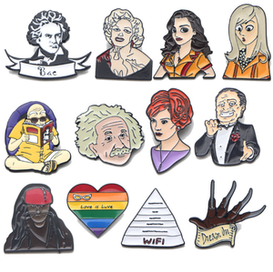 Oneway 에나멜 옷깃 핀 제조 업체 도매 맞춤형 애니메이션 에나멜 핀 배지 홀더 액세서리 도금 소프트 옷깃 핀 - Product Image 1