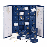 Boîte-cadeau de calendrier de l'avent en carton rigide personnalisé pour les ensembles de produits de beauté et de soins personnels