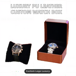 Multi-Color PU <b>Leather</b> <b>Watch</b> Boxes, Square Single Wristwatch Storage Cases with Pillow for Men Women <b>Watch</b> Packaging - Product Image 2