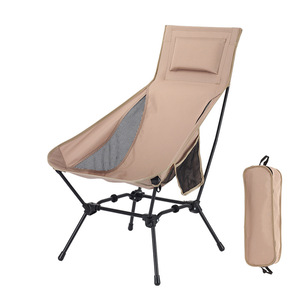 Chaise pliante ultralégère pour l'extérieur, chaise de camping à dossier haut, pliable, portable, pour la pêche, la plage, cadre en fer, 58x70x92cm - Product Image 2