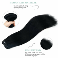 Clip droit brésilien de vison dans les extensions de cheveux vrais cheveux humains Clip noir naturel ins Clip sans couture sur l'extension de cheveux