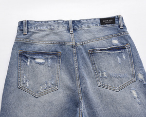 <span class=keywords><strong>Pantaloncini</strong></span> di jeans a vita alta nuovi calzini in Denim europei e americani <span class=keywords><strong>con</strong></span> la stessa grande distruzione - Product Image 3