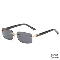Lunettes de soleil carrées sans monture personnalisées, design tendance, protection UV400, durables, anti-reflets, monture transparente, logo personnalisé