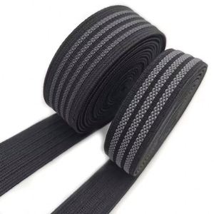 Black Four-wire Latex Non-slip Rubber Band High Elasticity Case Bag Non-slip Rubber Band 2.5CM Polyester Non-slip Rubber Band - Product Image 3
