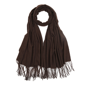 Fashion disesuaikan wanita Pashmina warna Solid hangat jilbab syal musim dingin kasmir rumbai selendang - Product Image 2