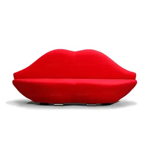 Moda yaratıcı kanepe kırmızı dudaklar güzellik modeli kumaş kanepe salon otel gösterisi odası iki koltuk koltuk takımı