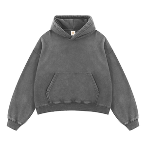 OEM Dark <strong>Green</strong> 400 Gsm Vintage Baggy Heavyweight <strong>Hoodies</strong> Custom Graphic Digital Print Hoody Boxy Fit Acid Washed Hoodie for <strong>Men</strong> - Product Image 4