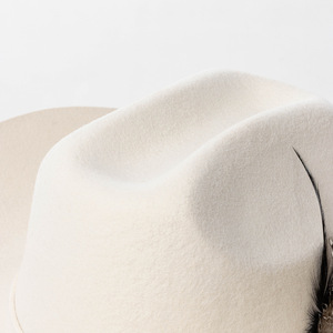 Wholesale Luxury High Quality Customize Old School Camo Felt Bulk Australia Wool <strong>Wooly</strong> Vintage Cowboy <strong>Men</strong> <strong>Hat</strong> With Feather Band - Product Image 6
