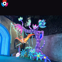 Lanterne chinoise en soie imperméable pour l'extérieur, avec LED colorées, en forme d'éléphant, pour la décoration de jardins, d'événements nocturnes et de parcs
