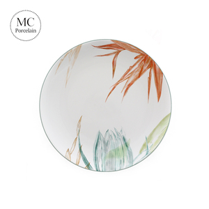 Boda hotel de fiesta de lujo de cerámica vajilla conjunto redondo colorido elegante de cena de porcelana conjuntos alquiler - Product Image 4
