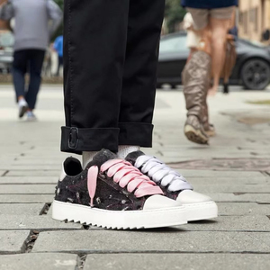 Nuove Scarpe di Tela alla Moda con Lacci, Suola Spessa Rialzante, <span class=keywords><strong>Design</strong></span> Unisex con Motivo a Dissoluzione - Product Image 4