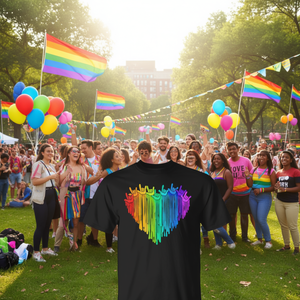 Camiseta LGBTQ Pride I Love You con Señal de Mano de Corazón Arcoíris ASL Aliado - Product Image 3