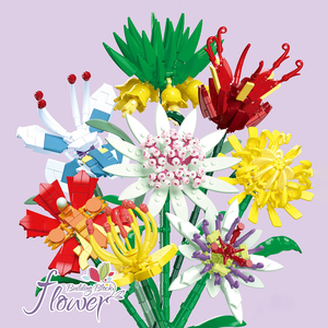 เครื่องประดับตกแต่งแบบทำมือ8 in 1บล็อกตัวต่อช่อดอกไม้สำหรับเด็กผู้ใหญ่วันหยุดของขวัญเทศกาล - Product Image 4